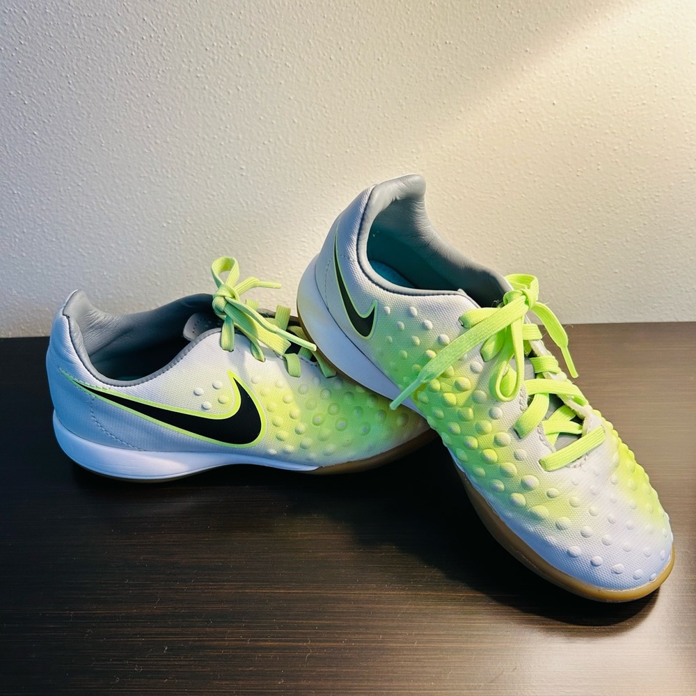 Nike Kids Magista x Indoor Soccer Shoes - White and Neon Yellow